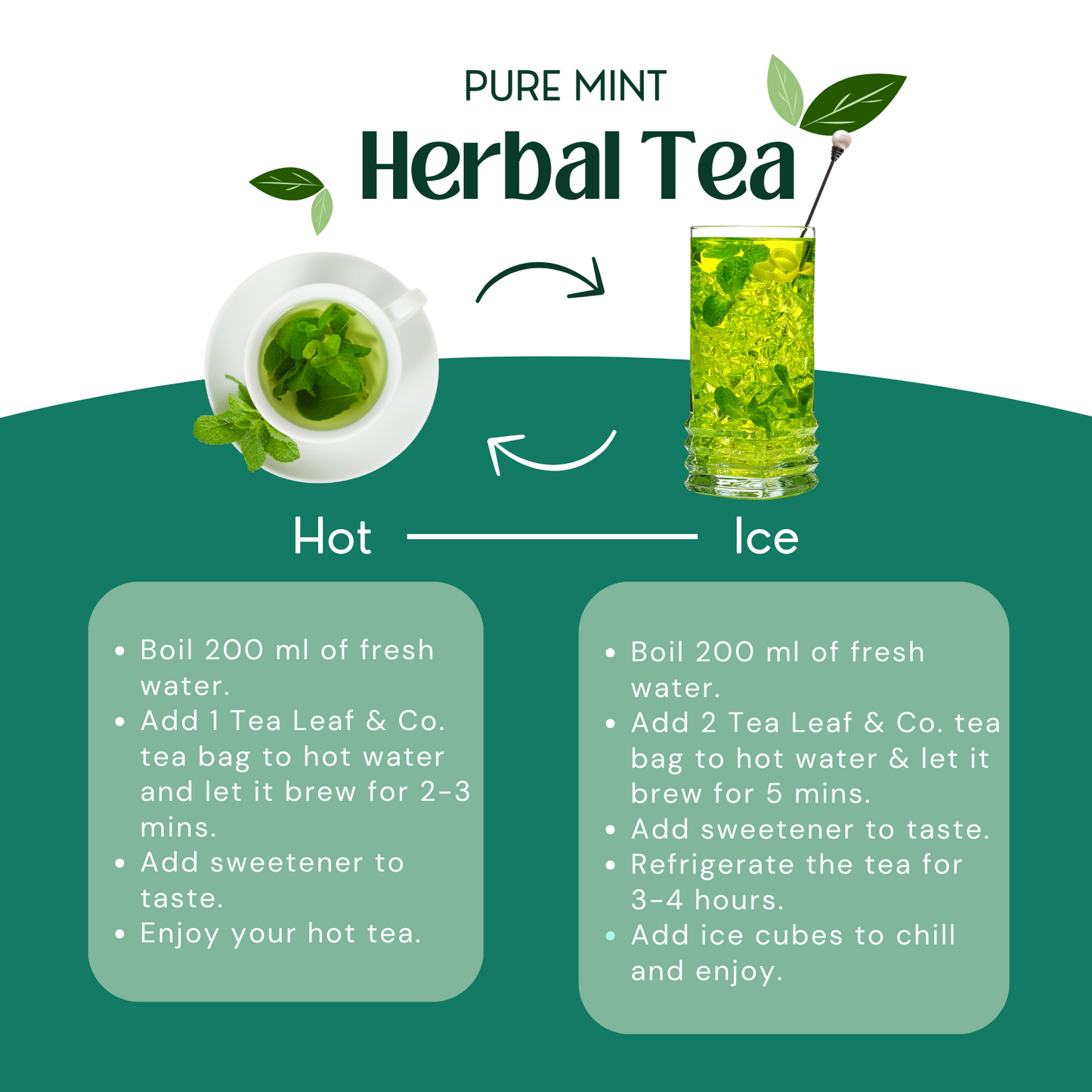 Pure Mint Herbal Tea, 100 Count