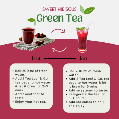 Sweet Hibiscus Green Tea, 50 Count