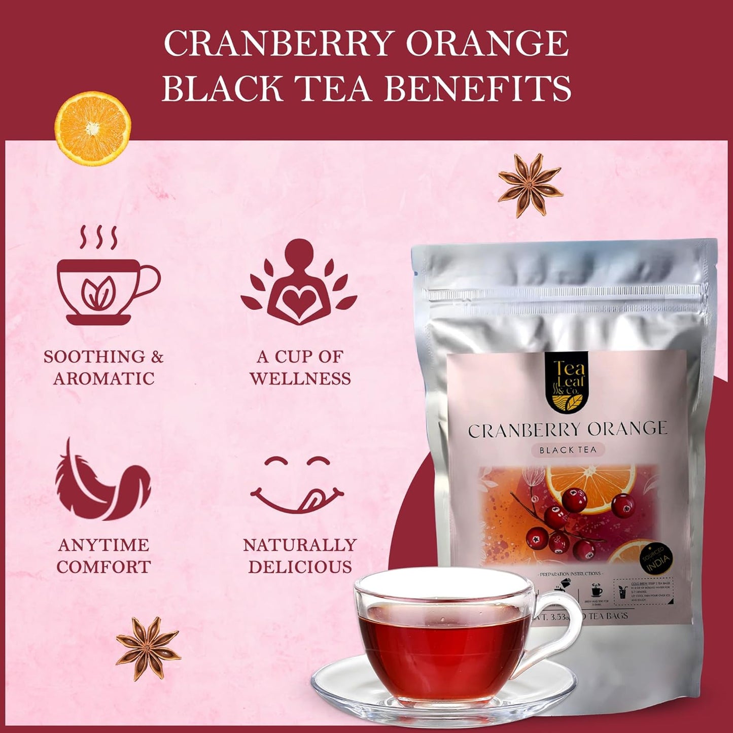 Cranberry Orange Black Tea (50 Tea Bags)