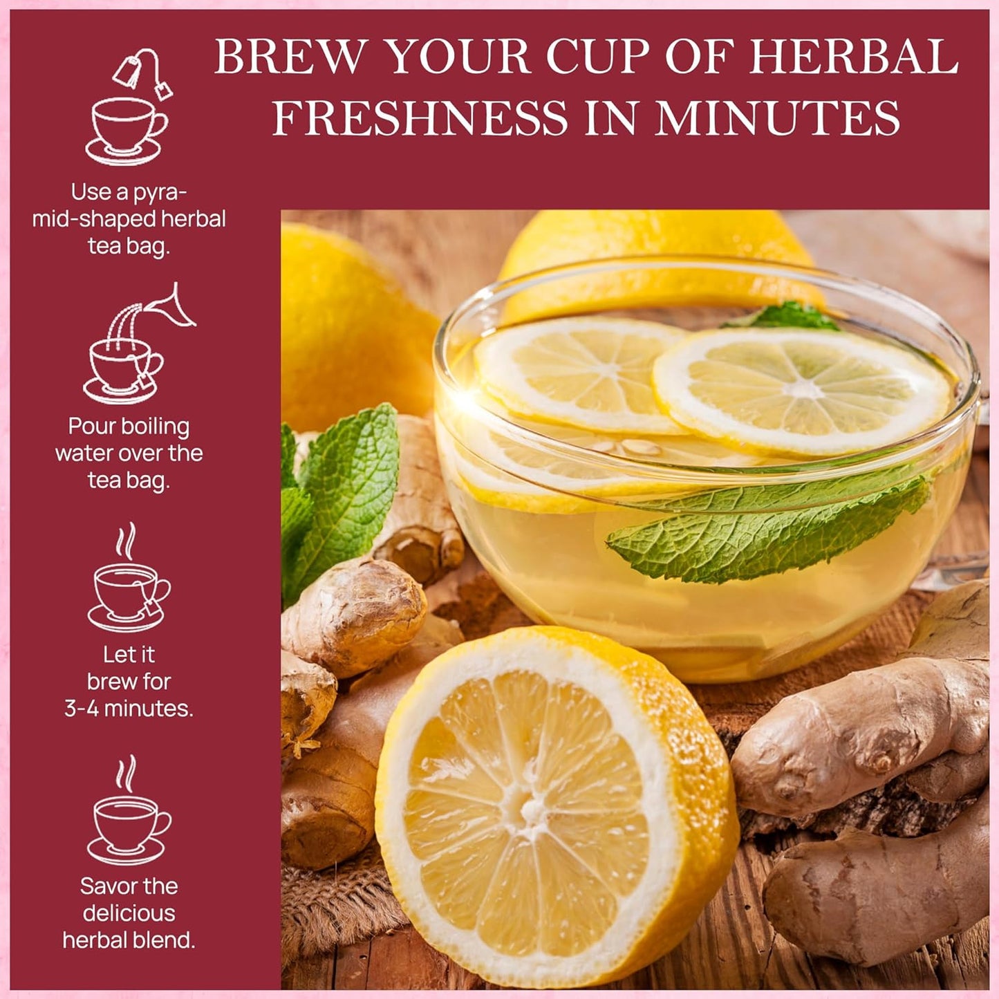 Orange Ginger Mint Herbal Tea (50 Tea Bags)