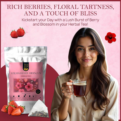 Strawberry Hibiscus Herbal Tea (50 Tea Bags)