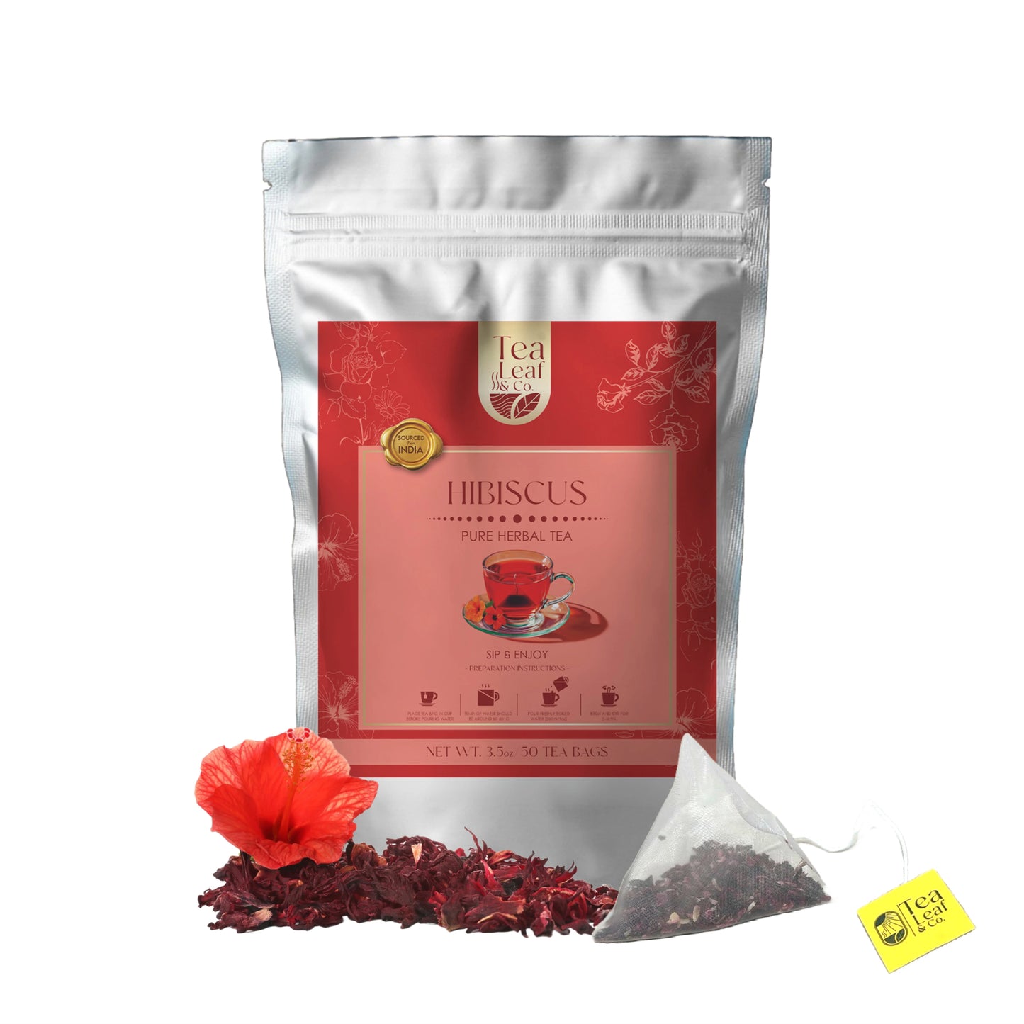 Hibiscus Pure Herbal Tea (50 Tea Bags)