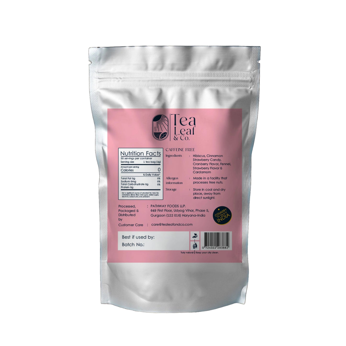 Strawberry Hibiscus Herbal Tea (50 Tea Bags)